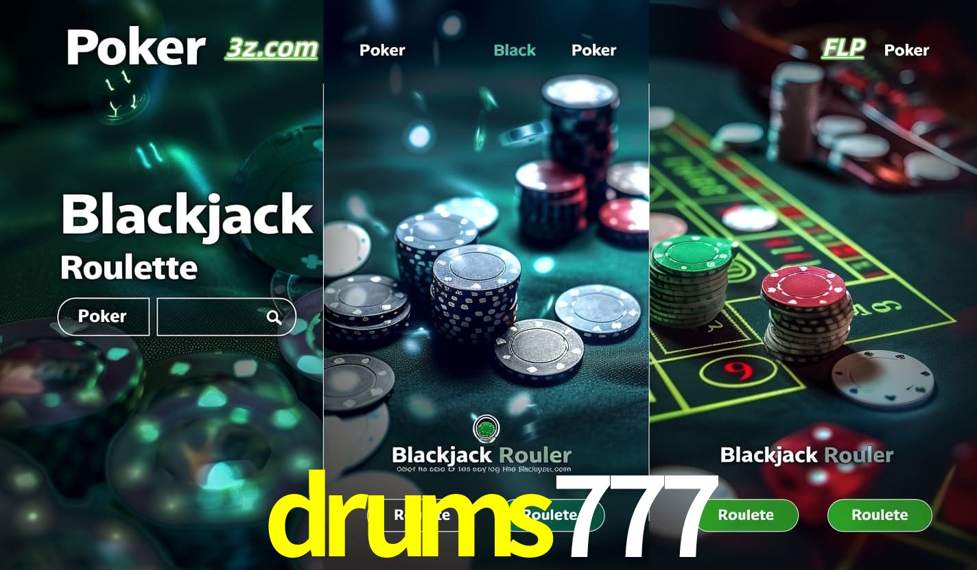 Cassino online drums777 com Poker, Blackjack e Roleta ao vivo para jogadores do Brasil